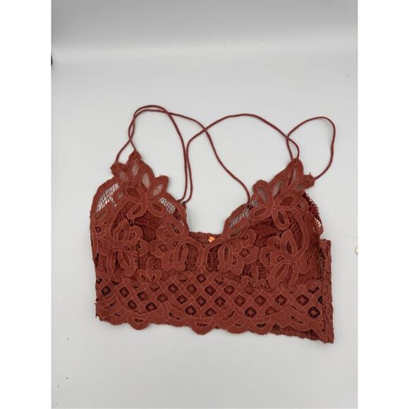 NWT Free People Womens Copper Brown Lace Bralette Size Large - Picture 2 of 6